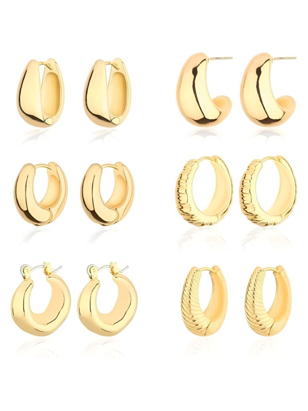 14K Gold Hoop Earrings for Women Hypoallergenic, Twist Huggie Hoop Earring